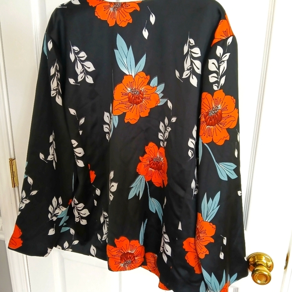 Dark Floral Curations Jacket Blazer Office Business Casual Career Size 2X - Picture 6 of 6